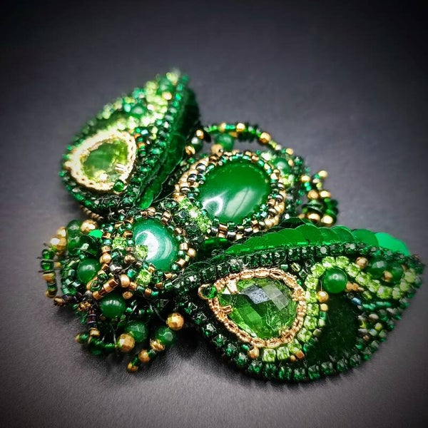 Broche Scarabée Jade Imperial