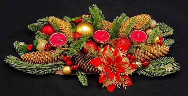 Centre de Table  de Noel  avec Bougie Artisanal