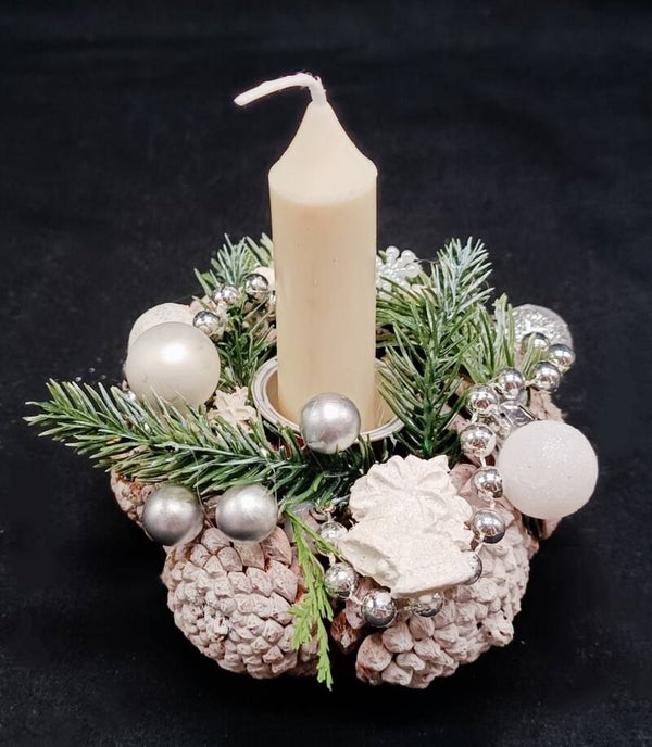 Centre de Table  de Noel  avec Bougie Artisanal
