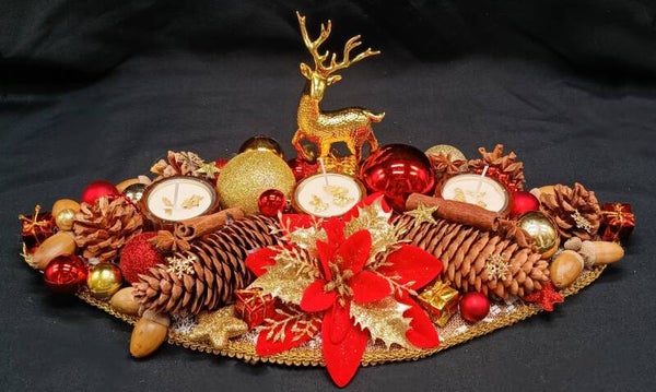 Centre de Table  de Noel  avec Bougie Artisanal