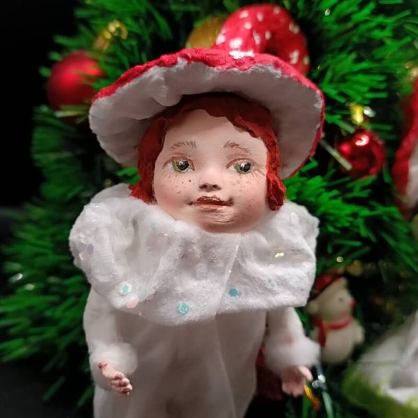 Champignon - Amanite tue mouche - Figurine de Noel Artisanal