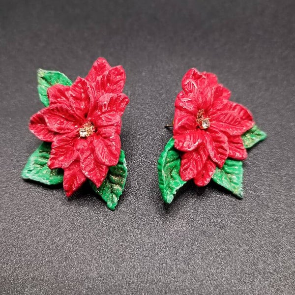 Boucles d'oreilles Clous pour Noel en Cernit