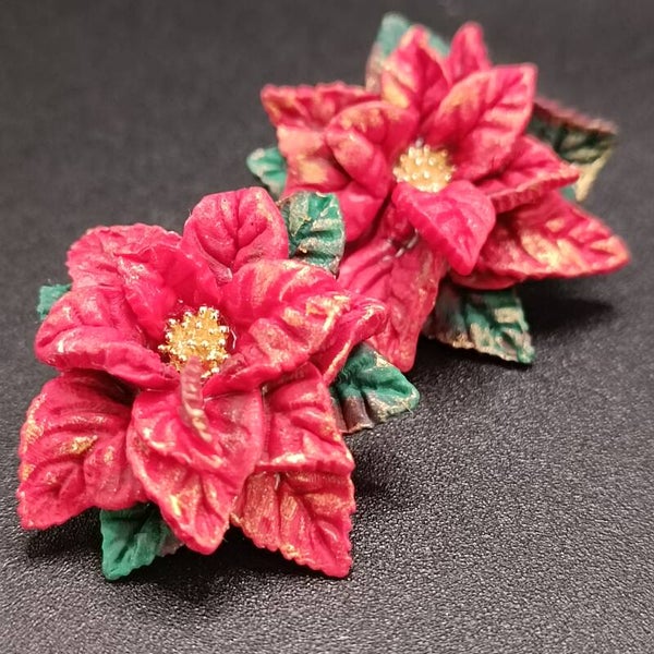 Boucles d'oreilles Dormeuses pour Noel en Cernit