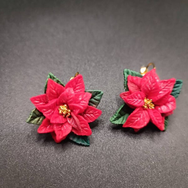 Boucles d'oreilles Dormeuses pour Noel en Cernit