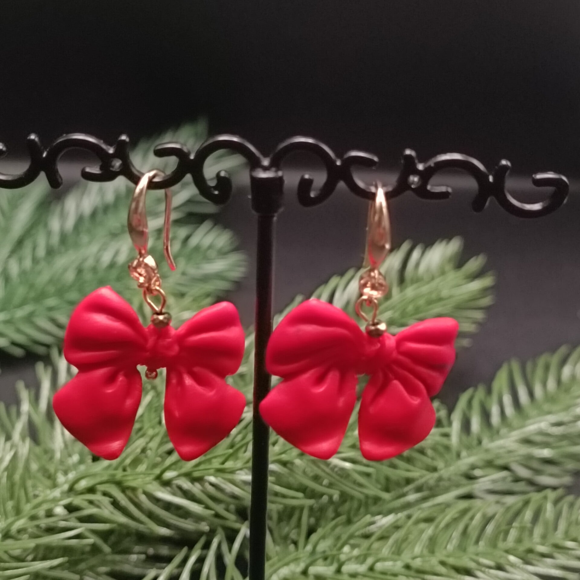 Boucles d'oreilles Crochets pour Noel en Cernit