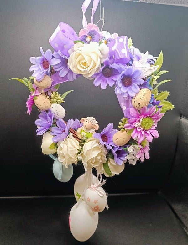 Couronne D'oeufs De Pâques - Porte De Pâques du Printemps/ Décoration de porte d'entre  20 cm