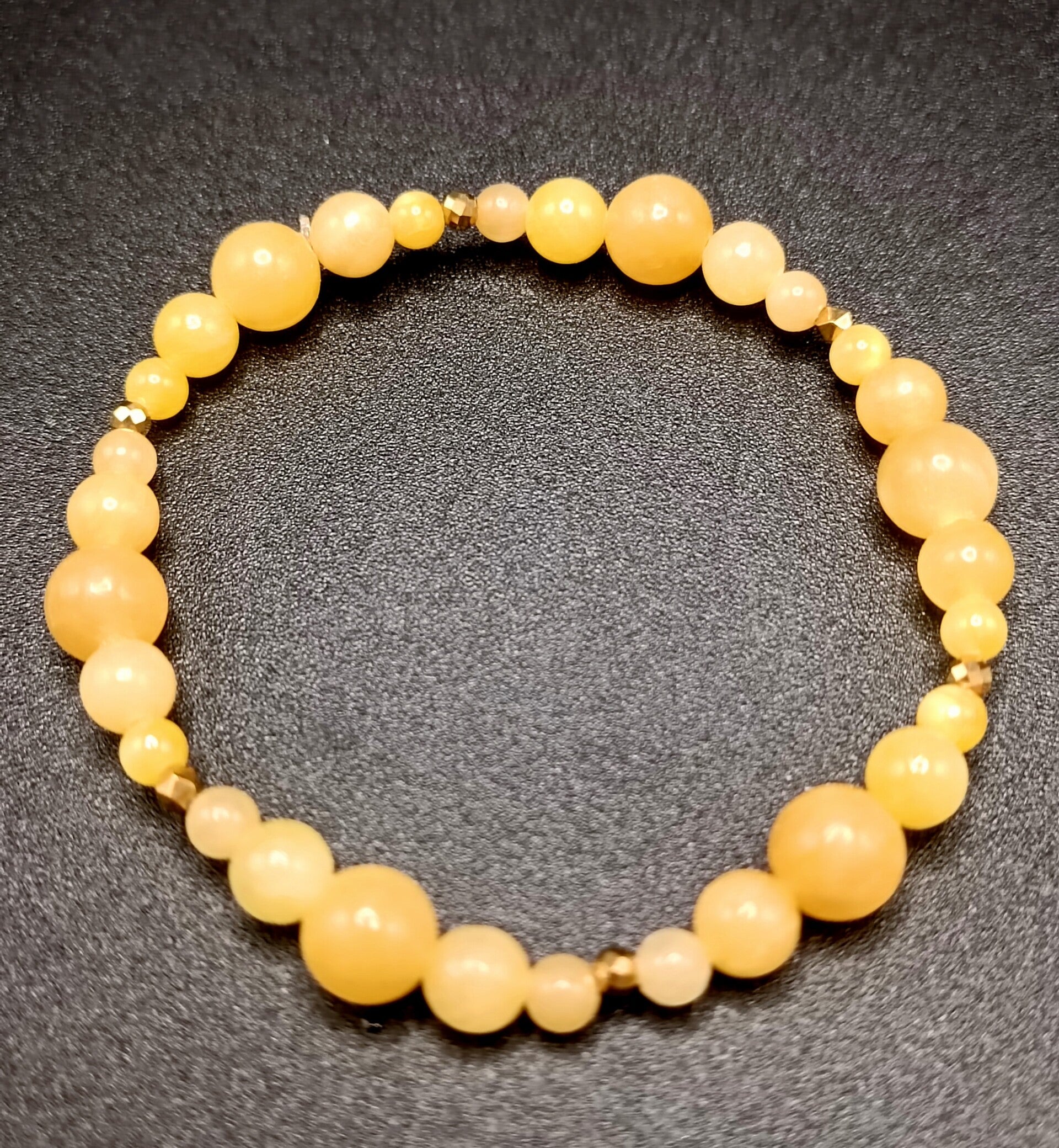 Bracelet Elastique en Agate Jaune Doré 6mm