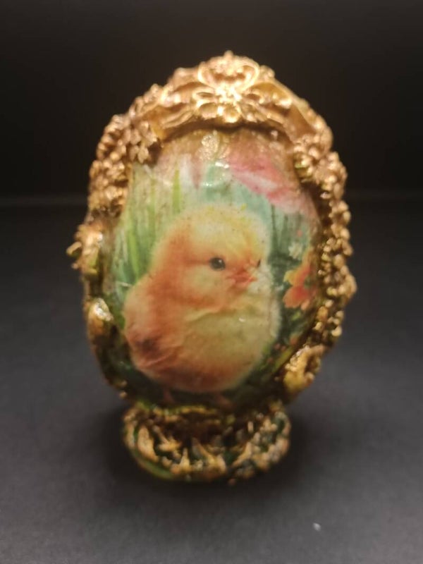 Baroque Oeuf De Pâques - Vintage Artisanal  Décoration de Pâques en découpage & moulages