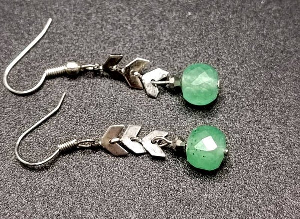 Boucles d'oreilles Crochets en   Aventurine Verte