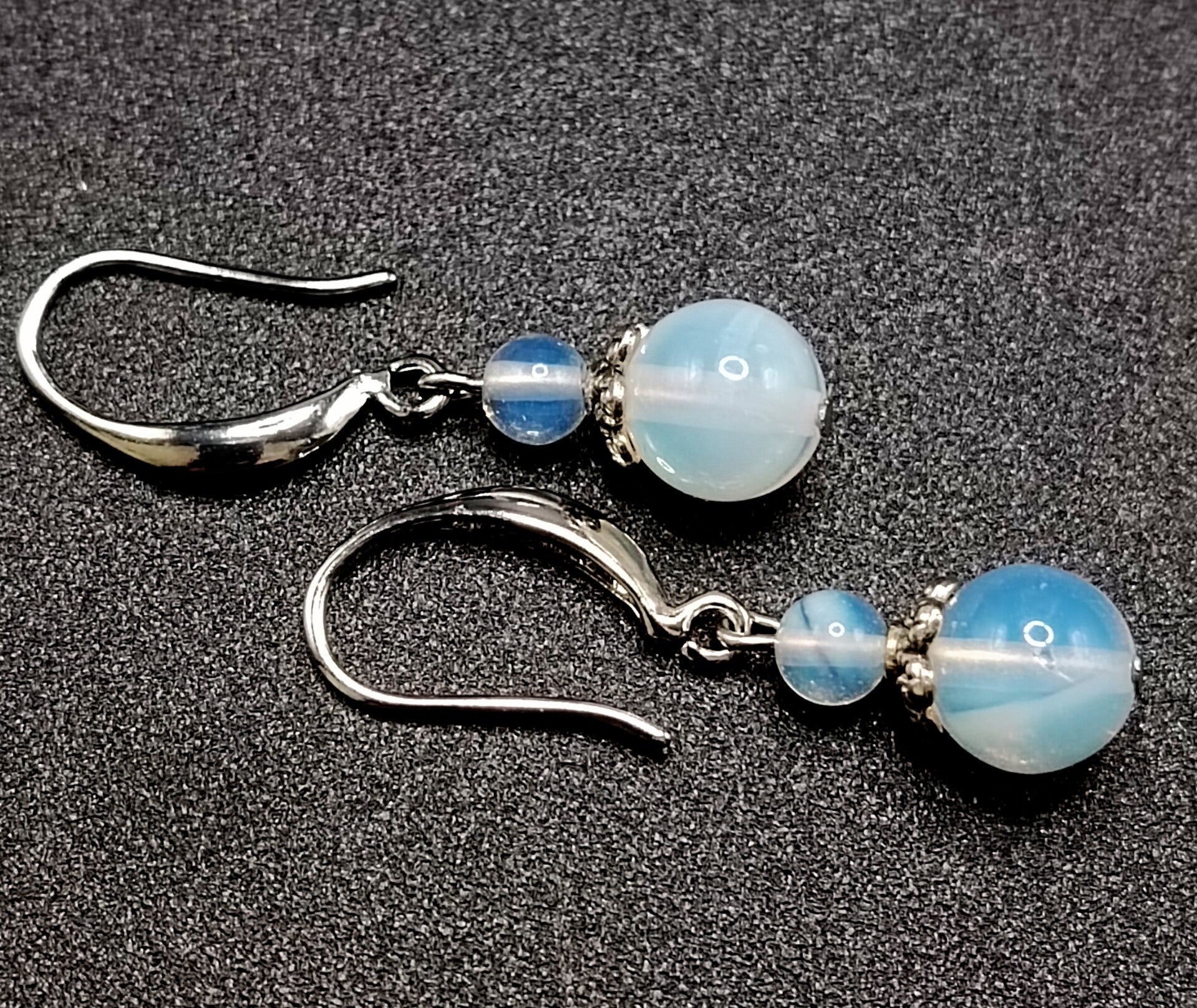 Boucles d'oreilles Crochets en Adulaire/Pierre de lune