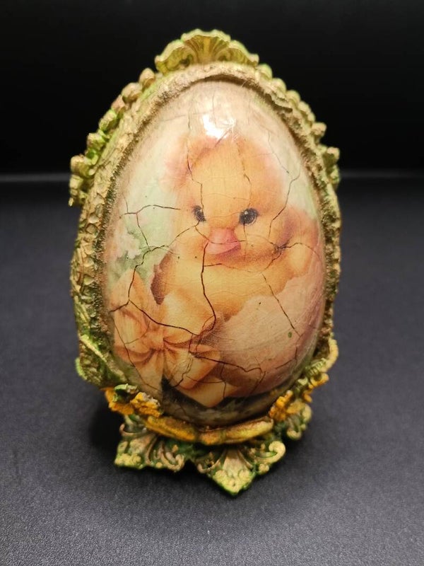 Baroque Oeuf De Pâques - Vintage Artisanal  Décoration de Pâques en découpage & moulages