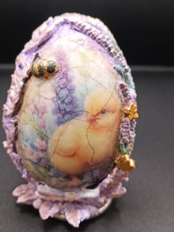 Baroque Oeuf De Pâques - Vintage Artisanal  Décoration de Pâques en découpage & moulages