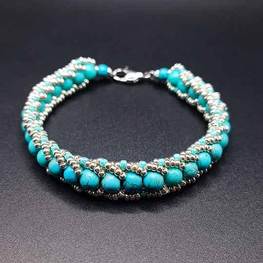 Bracelet "Pythia" en Turquoise Bleu