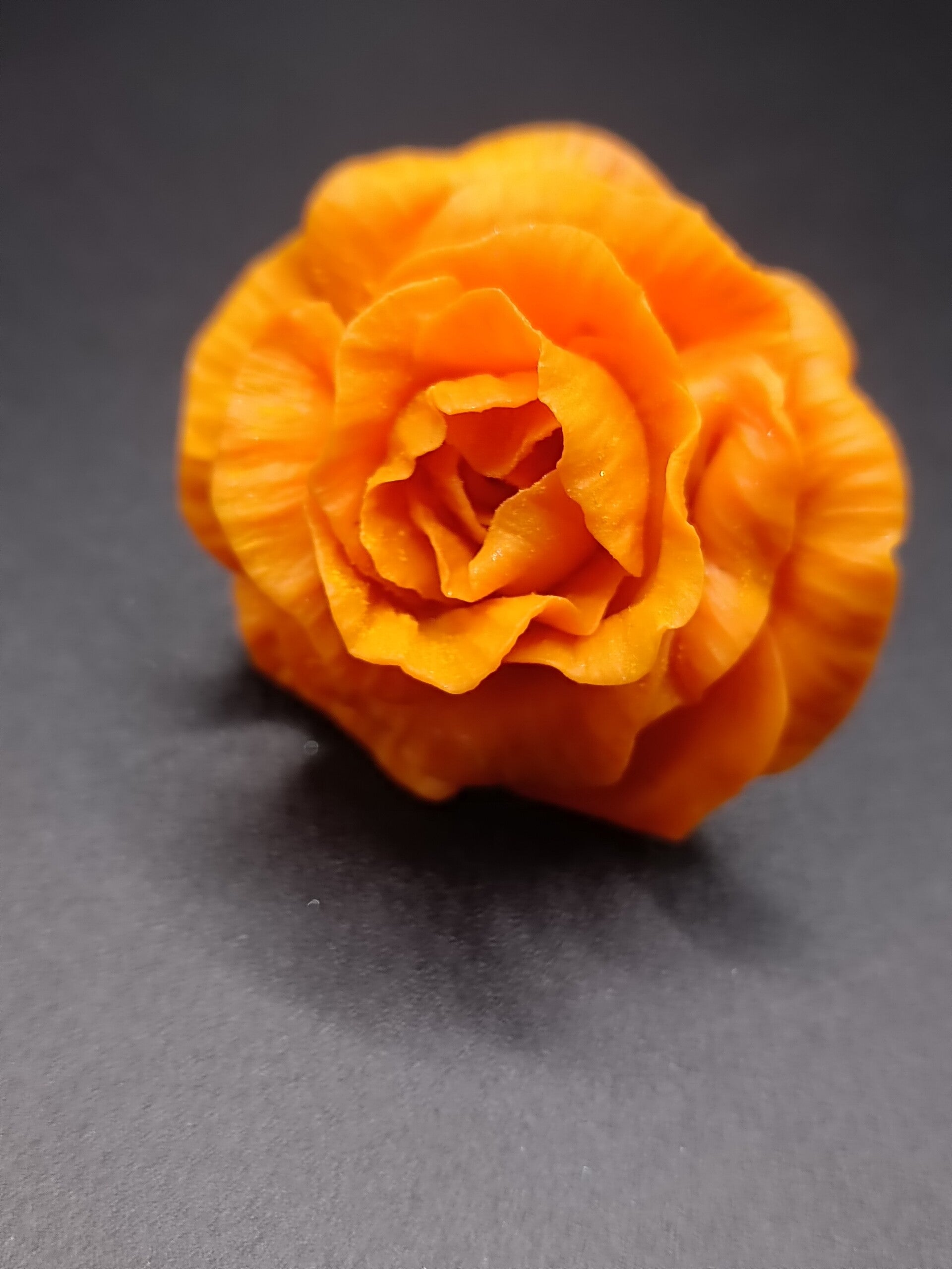 Bague ajustable "Rosier Whisky" en Cernit - pâte polymère