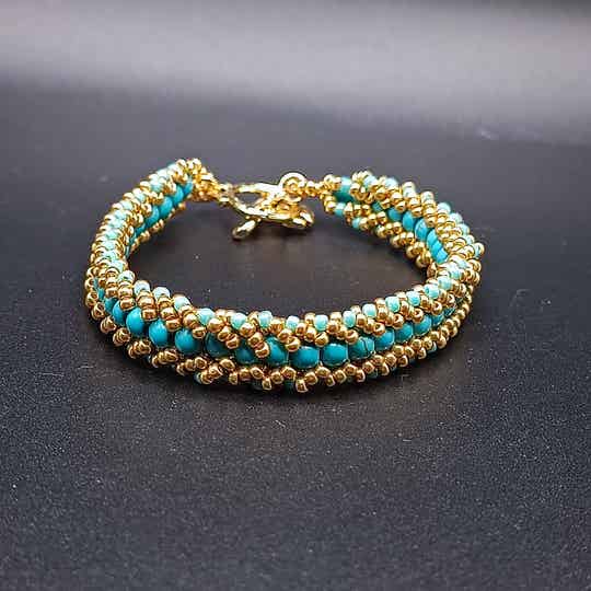 Bracelet "Solomea" en Turquoise Bleu