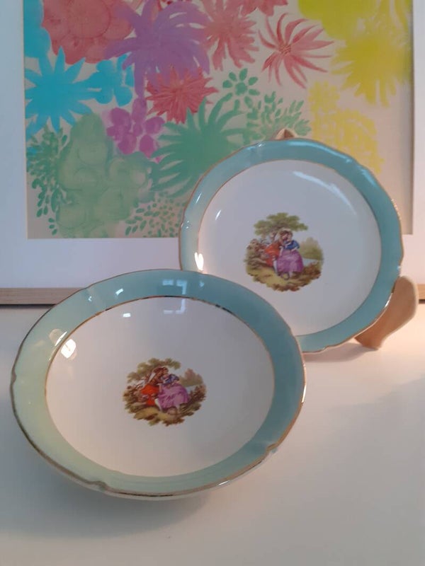 Petite coupelle creuse " Le Bouquet" Fragonard, vintage ,Manufacture de Saint- Amand