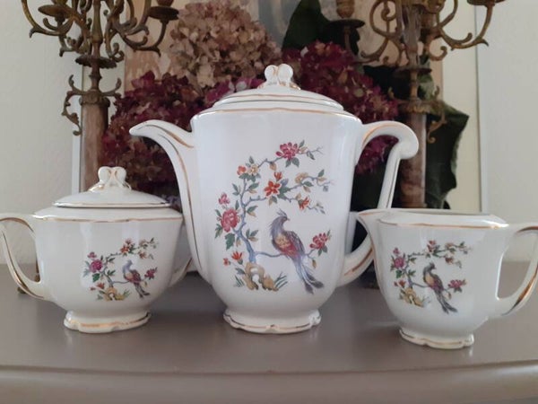 ENSEMBLE THEIERE /POT A SUCRE/POT A LAIT OISEAU IMAGINAIRE