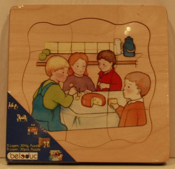 Beleduc 17030 5 lagen puzzel Kaas 30 stukjes