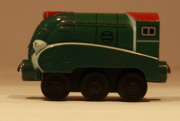 Chuggington Olwin rijdt op houten rails