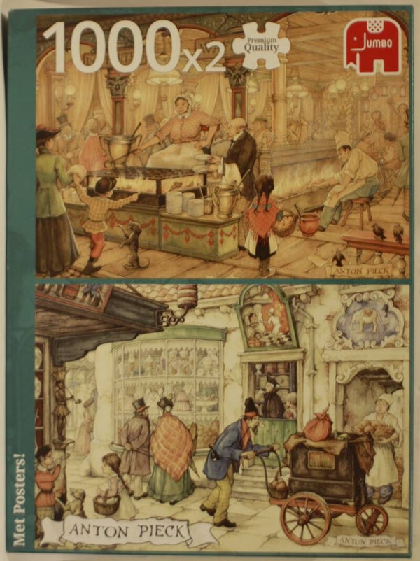 Jumbo puzzel Anton Pieck 81592 De poffertjeskraam / De patissier 2 x 1000 stukjes