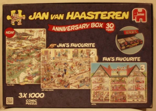 Jan van haasteren 19000  3 in 1 All at sea / get wel soon / hotel 3 x 1000 stukjes