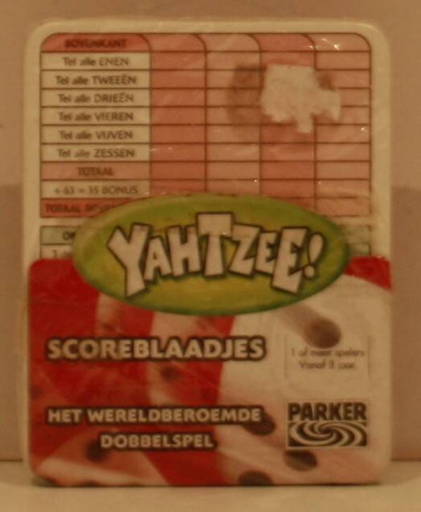 Parker Yahtzee Scoreblaadjes