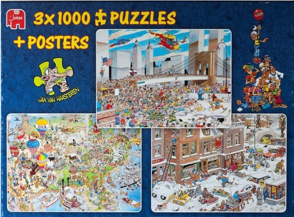 Jan van Haasteren 81002 USA / NY Marathon / Streetlife 3x 1000 st.