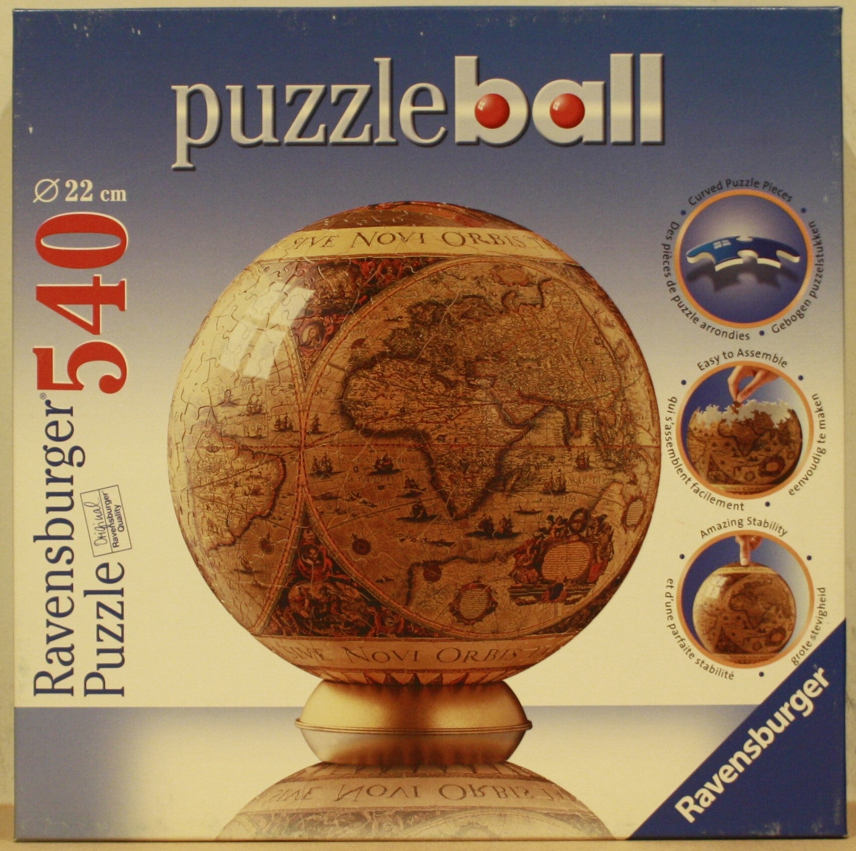 Ravensburger puzzleball  Historische wereldkaart 540 stukjes