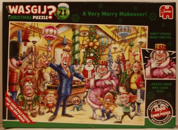 WasGij Christmas 1110100510 puzzel 21 A Very Merry makeover 2x 1000 stukjes