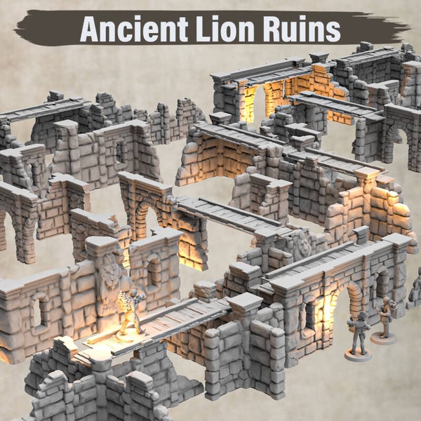 Ancient Lion Ruins - Complete Lion Ruins - by 3DHexes