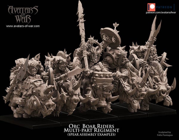 Orc Boar Riders 5x Multipart kit - By Avatars of War