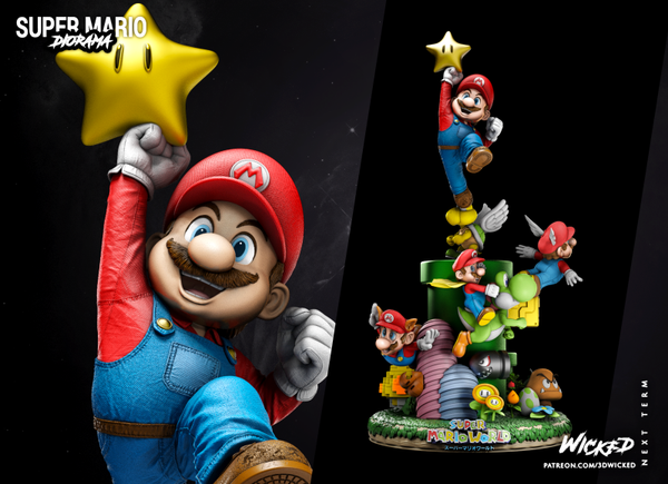 Mario Bros Diorama - ca 420mm tall - by Wicked