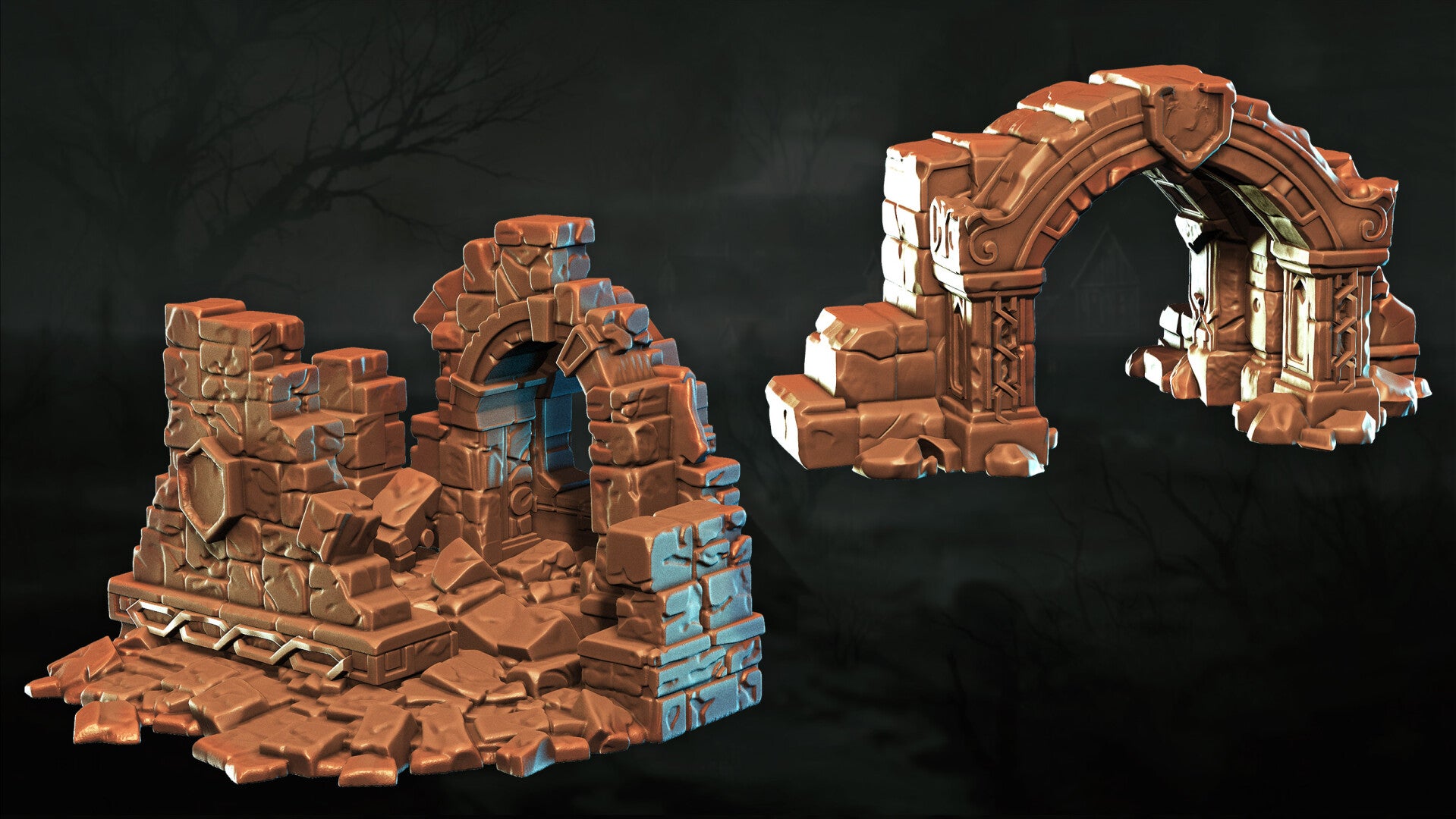 Shattered Dwarven Ruins - Set 01 - Scenery - 28/32mm - by Lita Minis