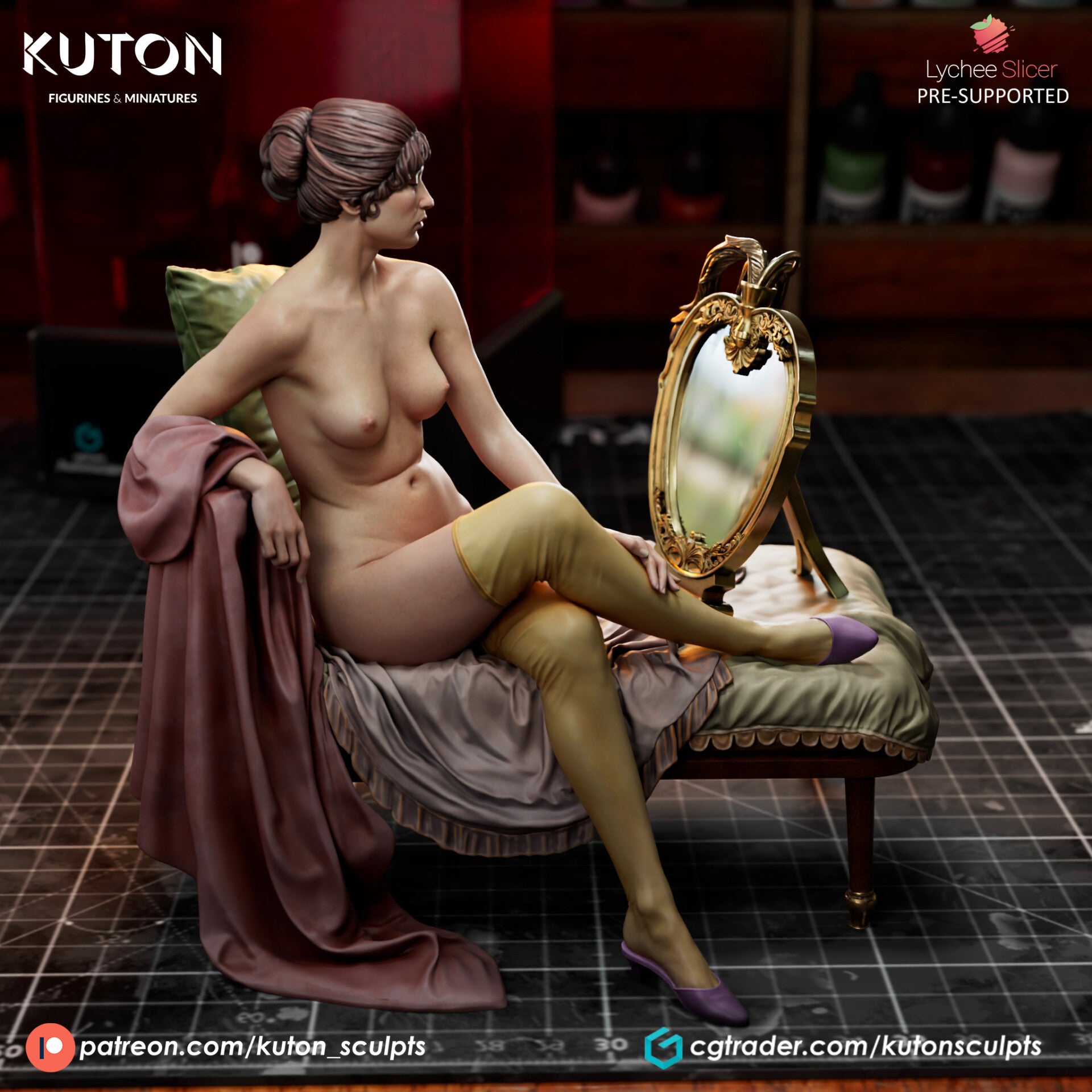La Toilette par lampe - Figurine 1/10 - by Kuton Figurines