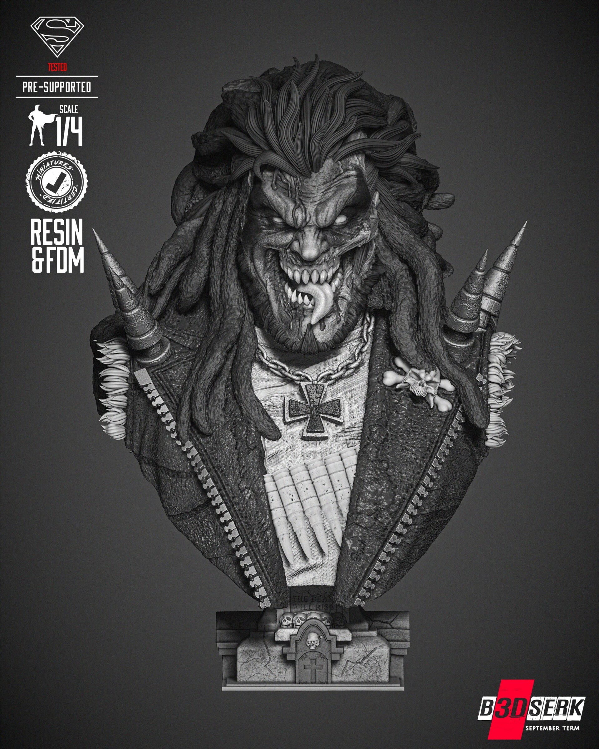 Lobo DCeased Bust - 151mm - by B3DSerk