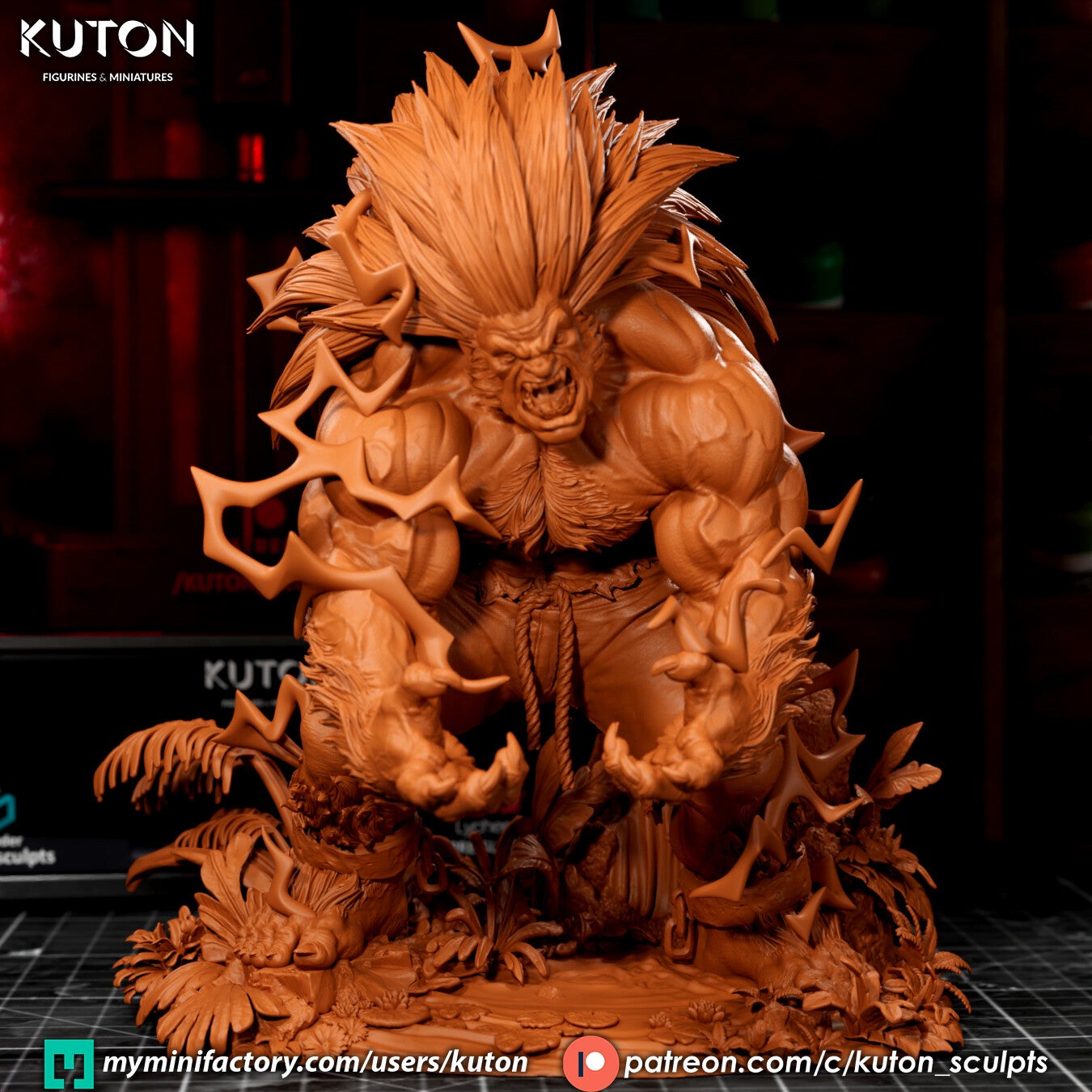 Blanka Streetfighter (with lightning) - Figurine ca. 180mm tall - by Kuton Figurines