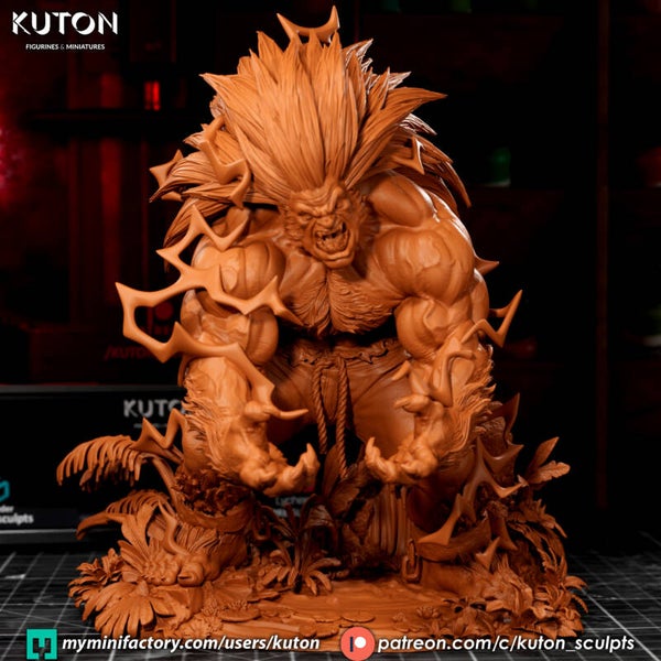 Blanka Streetfighter (with lightning) - Figurine ca. 180mm tall - by Kuton Figurines