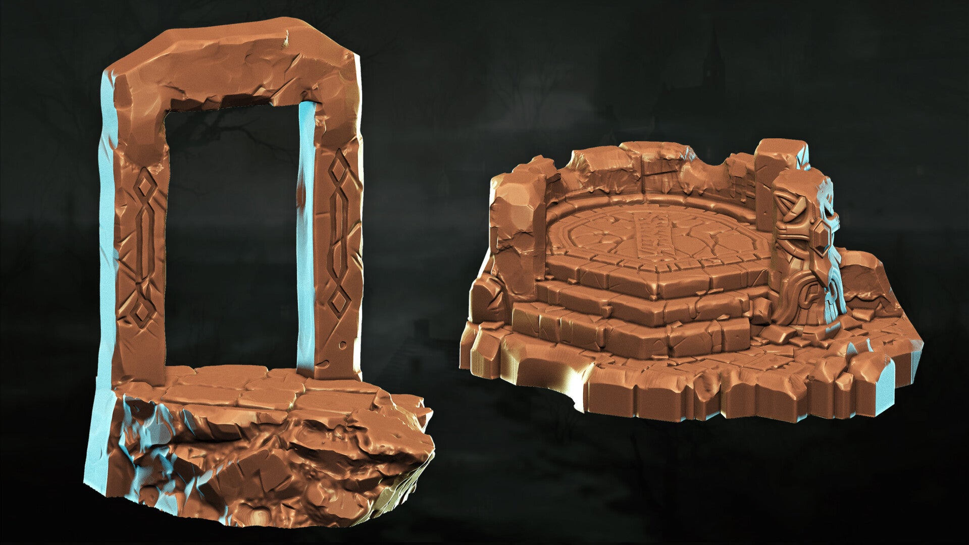 Shattered Dwarven Ruins - Set 13 - Scenery - 28/32mm - by Lita Minis
