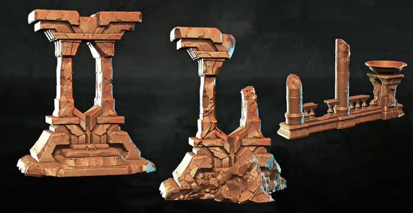Shattered Dwarven Ruins - Set 16 - Scenery - 28/32mm - by Lita Minis