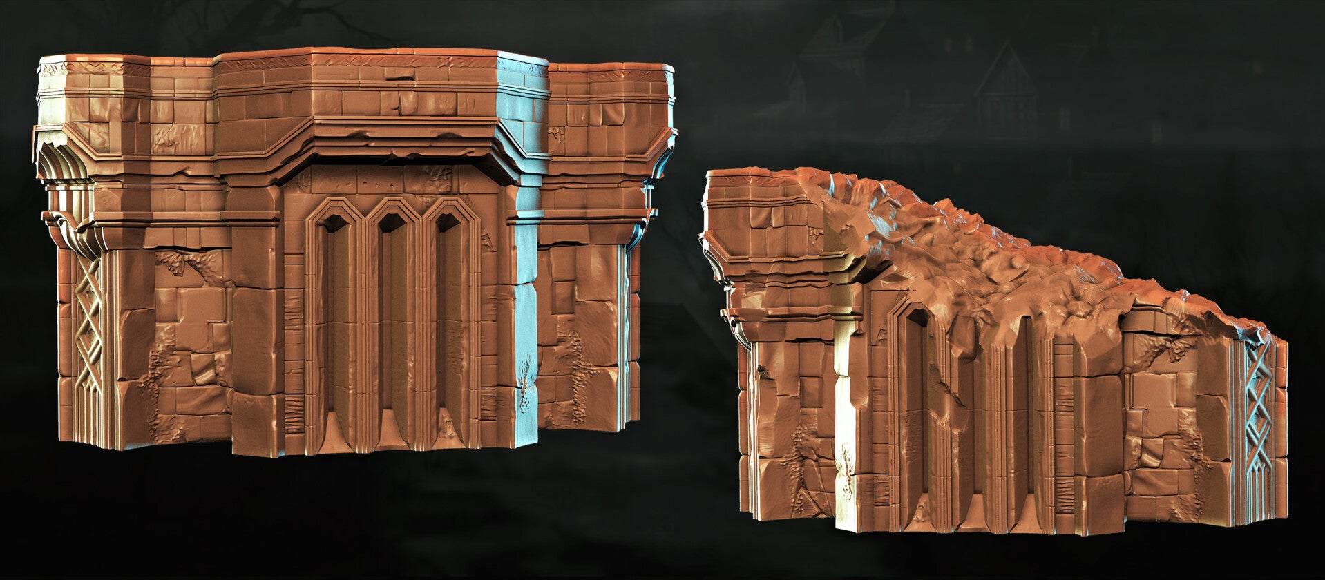 Shattered Dwarven Ruins - Set 17 - Scenery - 28/32mm - by Lita Minis