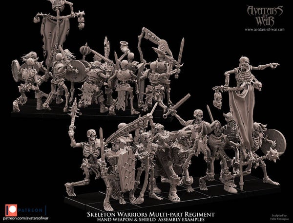 Skeleton Warriors Multipart Regiment 13x - By Avatars of War