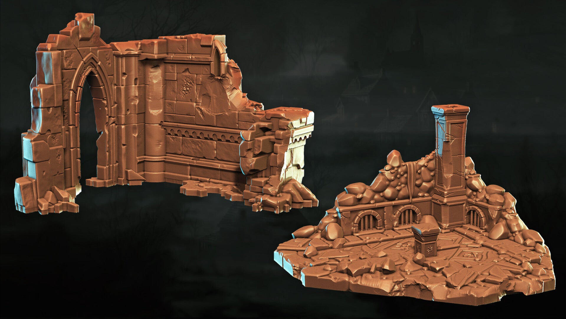Shattered Dwarven Ruins - Set 09 - Scenery - 28/32mm - by Lita Minis