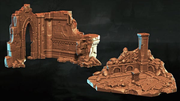 Shattered Dwarven Ruins - Set 09 - Scenery - 28/32mm - by Lita Minis