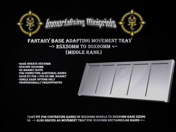 IMP - Base Adapting Movement Tray 25x50 to 30x60mm - Single Middle rank