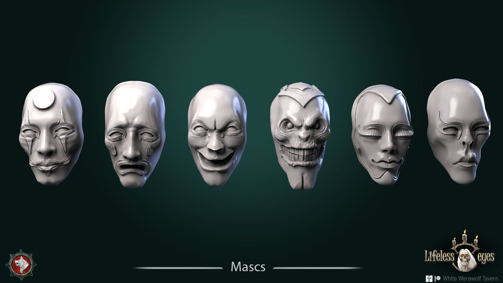 The Lifeless Eyes - 6x Masks - 32mm (mask ca. 6mm)