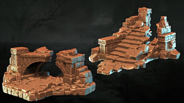 Shattered Dwarven Ruins - Set 03 - Scenery - 28/32mm - by Lita Minis
