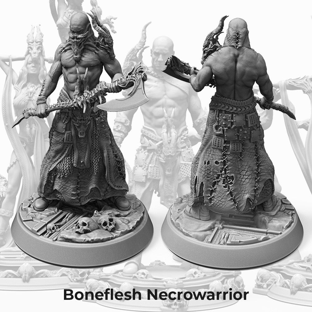 Boneflesh - Necrowarrior 75mm - by Printomancer