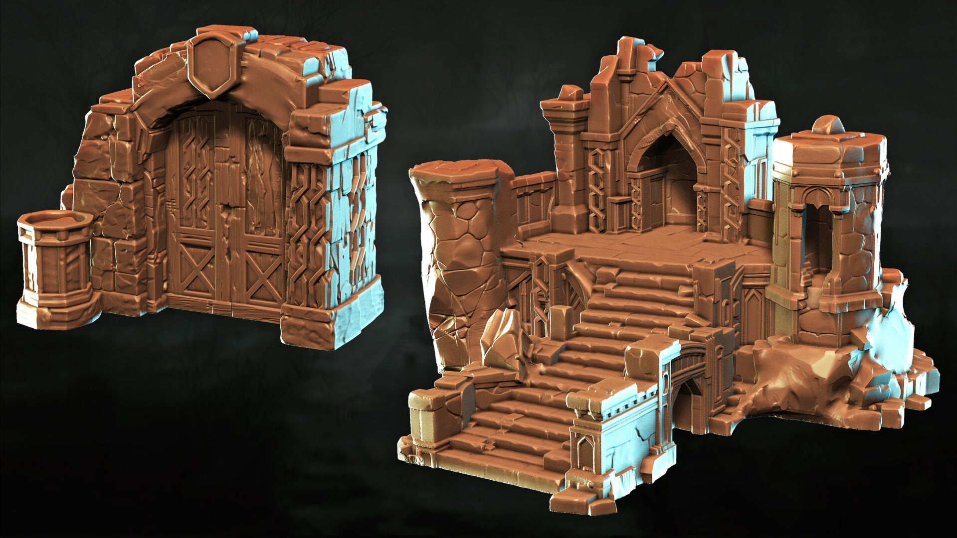 Shattered Dwarven Ruins - Set 04 - Scenery - 28/32mm - by Lita Minis