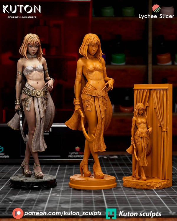Brunhild - Figurine 90 mm tall (with backdrop) - by Kuton Figurines