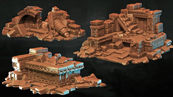 Shattered Dwarven Ruins - Set 05 - Scenery - 28/32mm - by Lita Minis